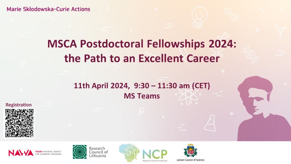 Kviečiame dalyvauti nuotoliniame renginyje „MSCA Postdoctoral Fellowships 2024: the path to an excellent career”