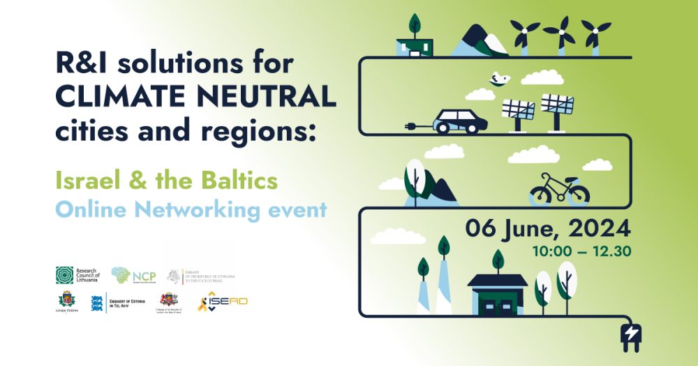 Nuotolinis Izraelio ir Baltijos šalių tinklaveikos renginys „Mokslo ir inovacijų sprendimai klimatui neutralių ir pažangių regionų kūrimui“