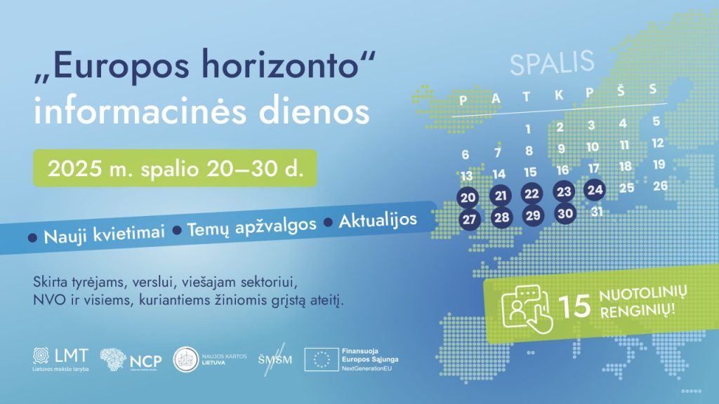 „Europos horizonto“ informacinėse dienose – net 15 teminių nuotolinių renginių