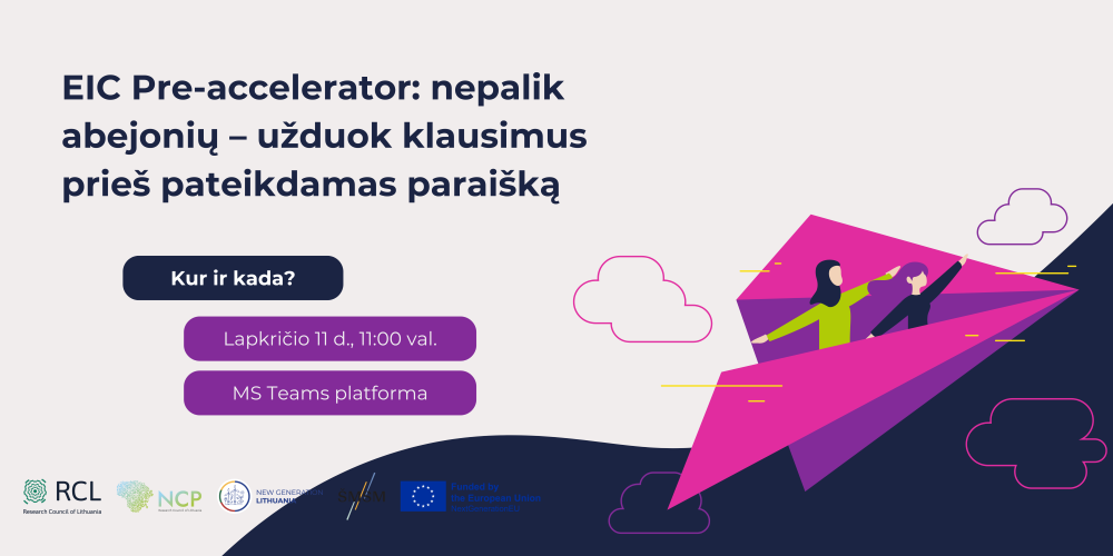 Praktinė klausimų-atsakymų sesija apie „EIC Pre-accelerator“ kvietimą teikti paraiškas