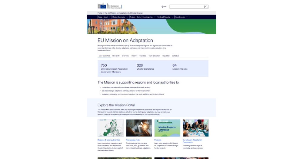 ES misija „Prisitaikymas prie klimato kaitos“ pristato atnaujintą portalą