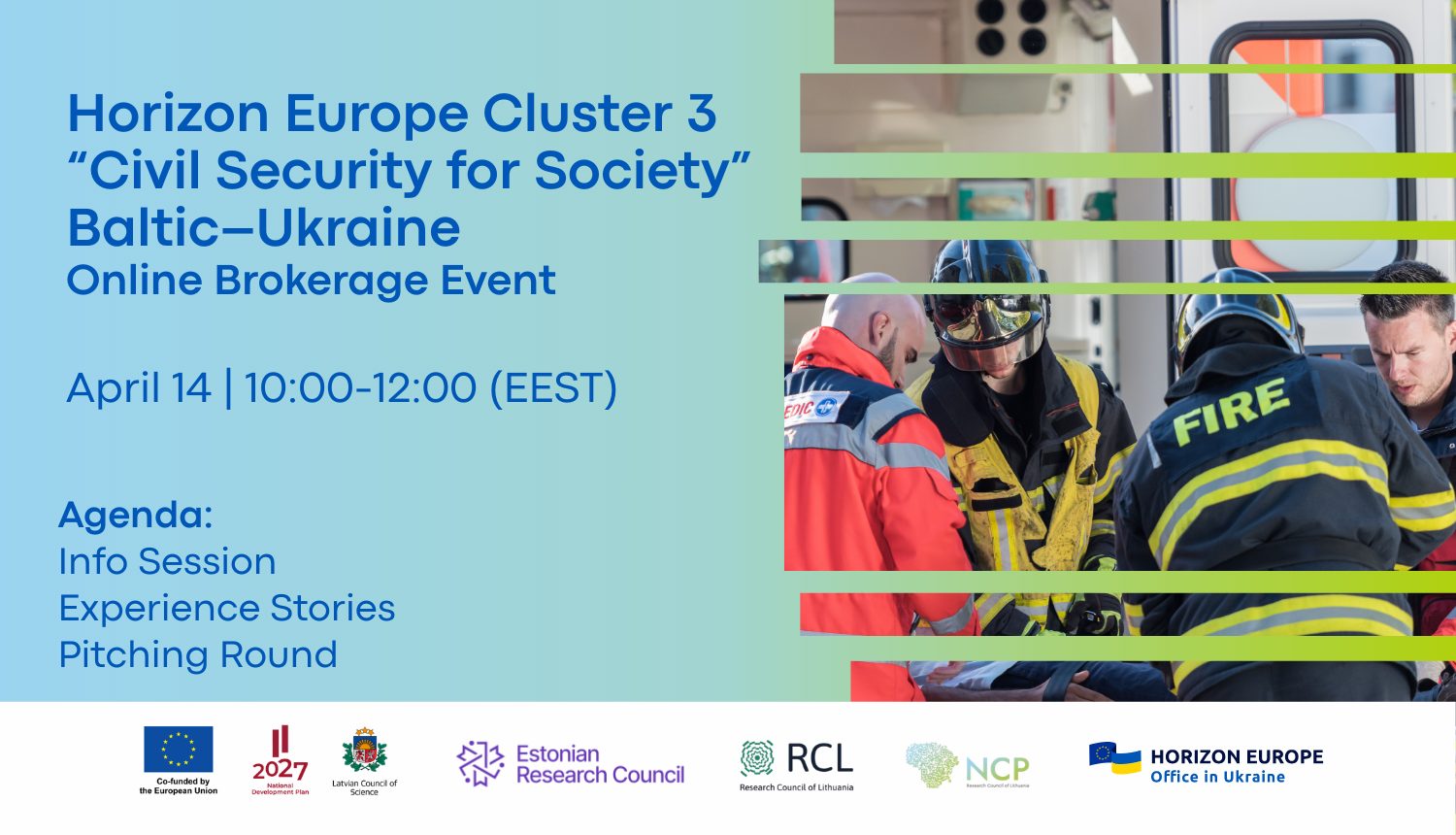 Horizon Europe Cluster 3: Civil Security for Society – Baltic–Ukraine Brokerage Event