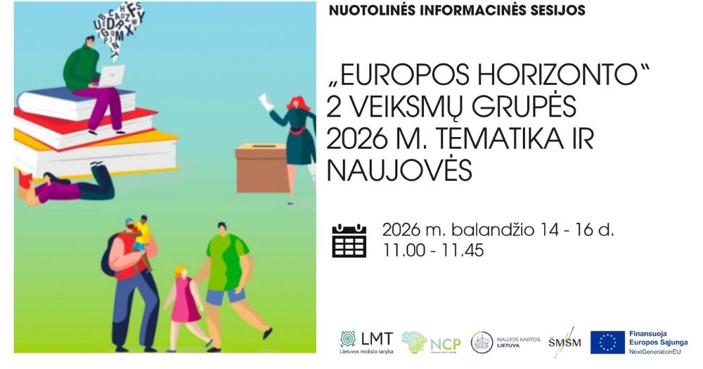 Kviečiame dalyvauti informacinių sesijų cikle „Europos horizonto“ 2 veiksmų grupės tematika ir naujovės“