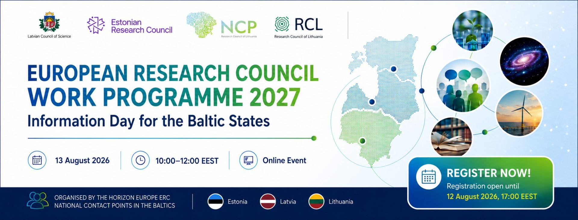 2027 m. Europos mokslo tarybos (ERC) darbo programos informacinis renginys Baltijos šalių mokslininkams