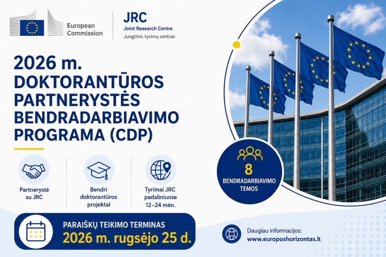 JRC kviečia kurti strategines doktorantūros partnerystes – jau galima teikti paraiškas 2026 m.