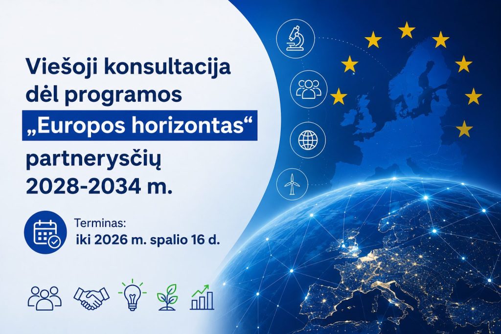 Viešoji konsultacija dėl programos „Europos horizontas“ partnerysčių 2028-2034 m.