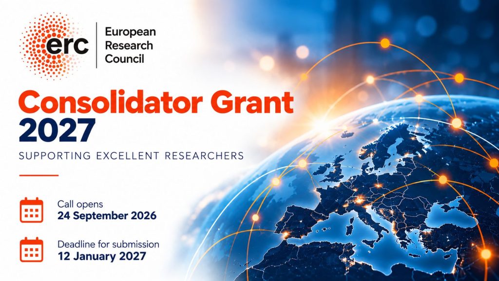 Paskelbtas ERC „Consolidator Grant 2027“ kvietimas teikti paraiškas
